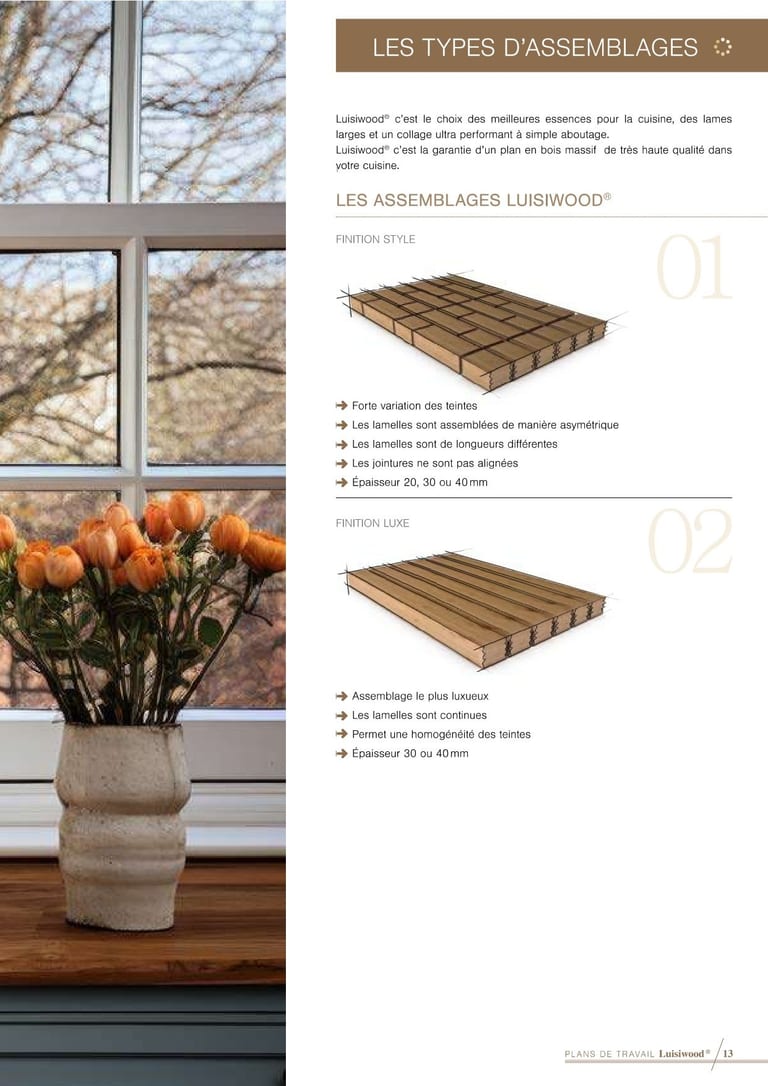Catalogue Luisiwood LUISINA · chêne massif certifié FSC en 20, 30 et 40 mm